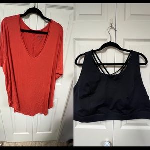 Torrid size 4 strappy bra bralette and knit top tunic, both like new